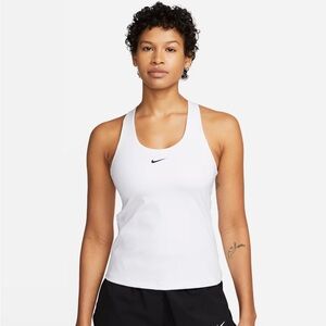 Nike White Swoosh Padded Sport Tank Top